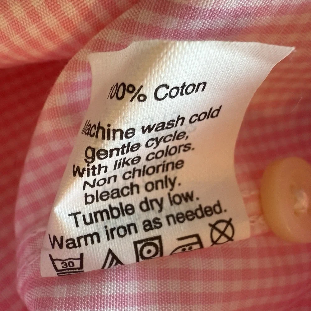J. Crew Thompson Shirt Mens 15-15.5 Pink‎ Gingham Check Button Up 80s Two Ply